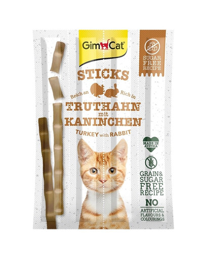 GIMCAT Sticks Turkej&Rabbit 4ks krůtí a králičí tyčinky