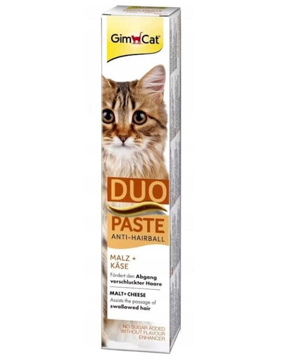 GIMCAT Duo Paste Anti-Hairball Malt&Cheese 50 g pasta na odstraňování opylení koček