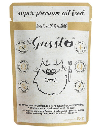 GUSSTO Cat Fresh Calf & Rabbit  85g kapsička pro kočky