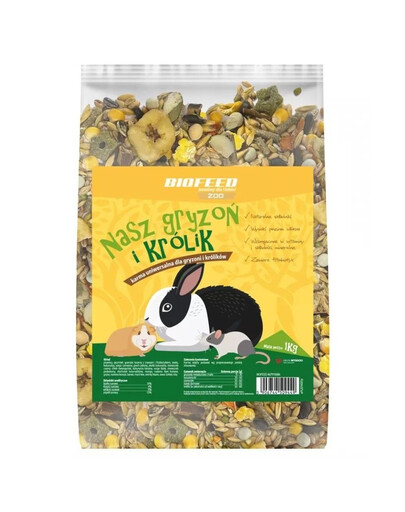 BIOFEED Kmivo pro králíky a hlodavce 1 kg