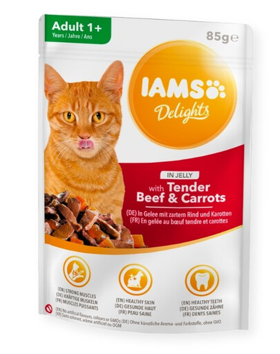 IAMS Cat Delights Beef & Carrots Jelly 85g