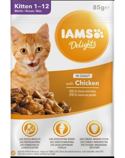 IAMS Cat Kitten Kuře v omáčce 85 g
