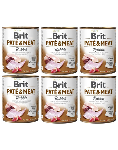BRIT Pate&Meat rabbit 6x800 g