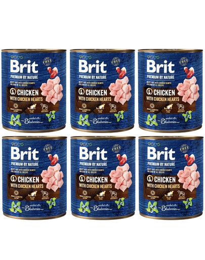 BRIT Premium by Nature Chicken&Hearts 6x800 g
