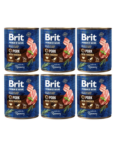 BRIT Premium By Nature Pork&Trachea 6x800 g