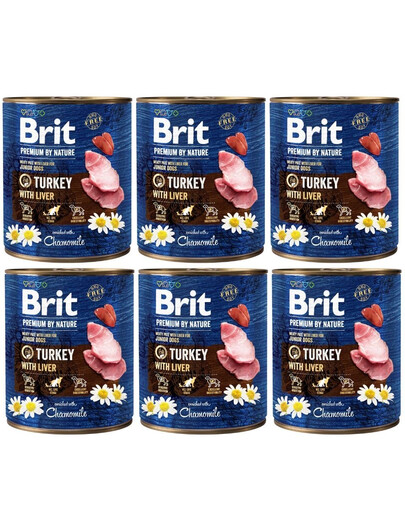 BRIT Premium By Nature Turkey&Liver 6x800 g