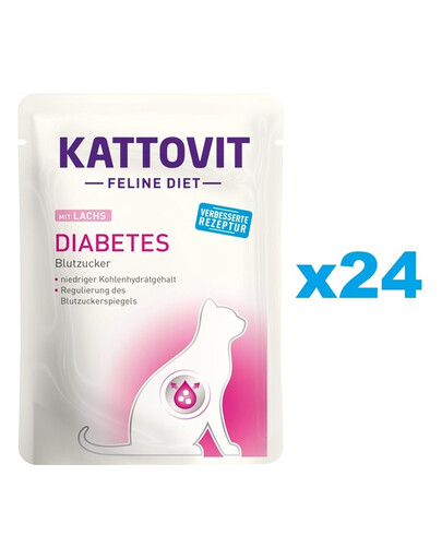 KATTOVIT Feline Diet Diabetes Losos  24 x 85 g