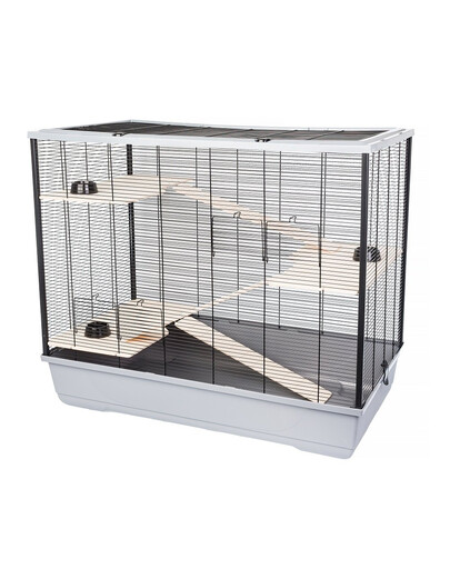 Levně INTERZOO FREDDIE + WOOD Klec pro hlodavce 100 cm šedá