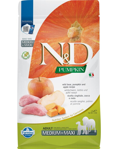N&D GrainFree Pumpkin DOG Adult M/L Boar & Apple 2,5kg