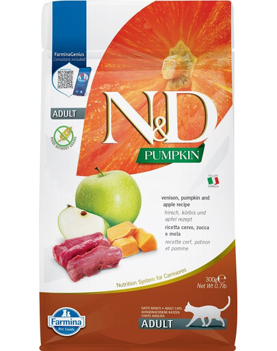 N&D Pumpkin Adult Cat Venison&Apple 300 g