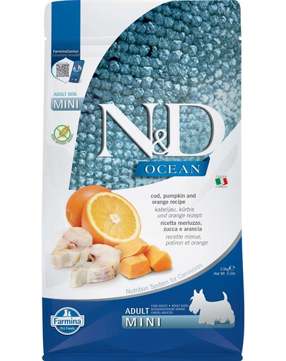 N&D Ocean Adult Mini Codfish & Pumpkin & Orange 2,5 kg
