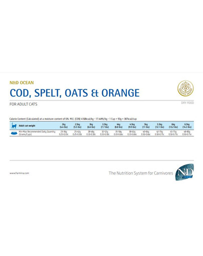 N&D Ocean Cat Adult Low Grain Codfish & Orange 10 kg