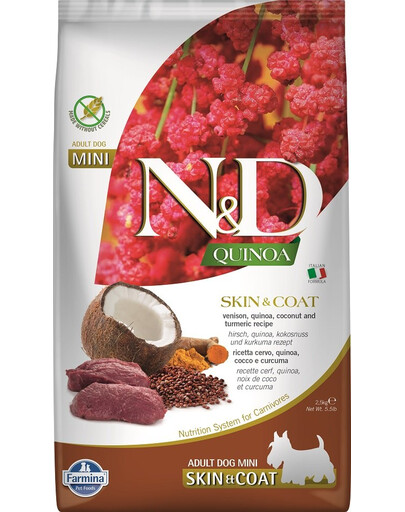 N&D GrainFree Quinoa Dog Skin & Coat Venison & Coconut 2.5 kg