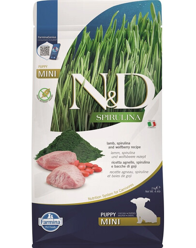 N&D Spirulina Dog Puppy Mini Lamb & Wolfberry 2 kg