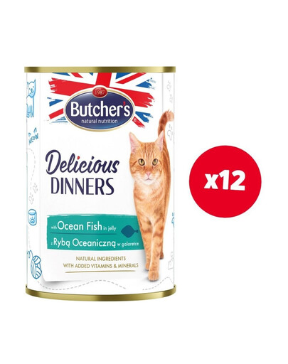 BUTCHER'S Delicious Dinners kousky mořské ryby v želé 12x400g