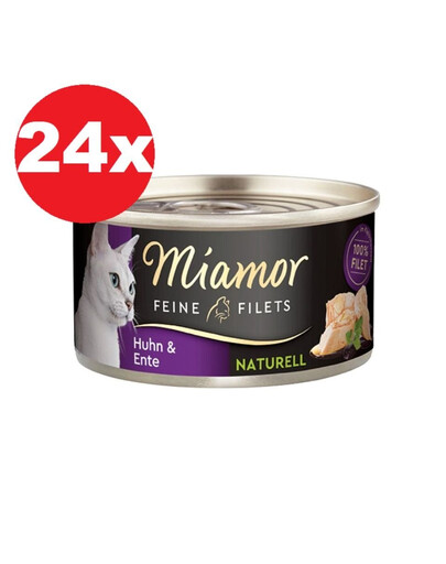 MIAMOR Feine Filets Naturell Kuřecí a kachní 24x80g kuřecí a kachní ve vlastní omáčce