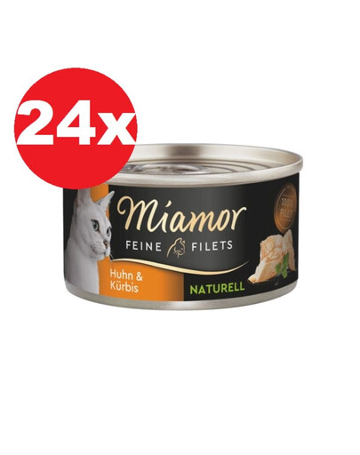 MIAMOR Feine Filets Naturell Kuřecí dýňové 24x80g kuře a dýně ve vlastní omáčce