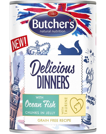 BUTCHER'S Delicious Dinners kousky mořské ryby v želé 400g