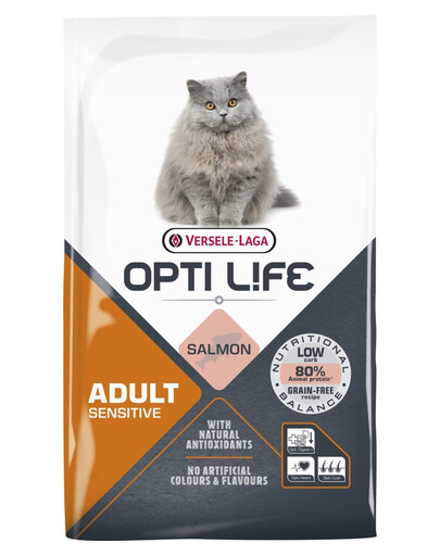 VERSELE-LAGA Opti Life Cat Adult Sensitive Salmon 7.5 kg pro citlivé dospělé kočky