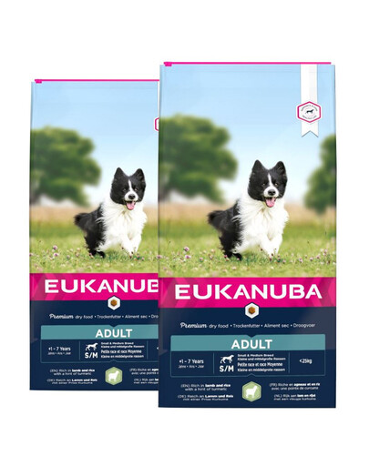EUKANUBA Adult Small & Medium Breeds Lamb & Rice 2 x 12 kg