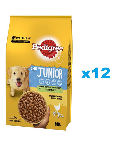 PEDIGREE Granule s kuřecím masem Junior 12x500g pro mladé psy středních plemen