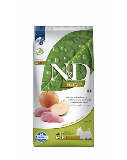 N&D GrainFree Dog Adult Mini Boar & Apple 7 kg