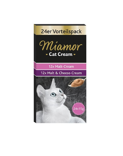 MIAMOR Cat Cream mix sladová pasta + sýr 24 x 15 ml