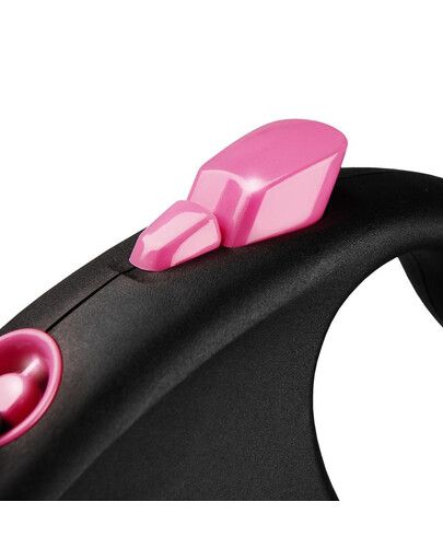FLEXI Samonavíjecí vodítko Black Design M páska 5 m růžové