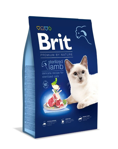 BRIT Premium Cat by Nature Sterilized Lamb 8 kg