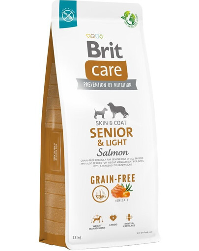 BRIT Care Grain-free Senior&Light Salmon 12 kg granule pro psy s lososem