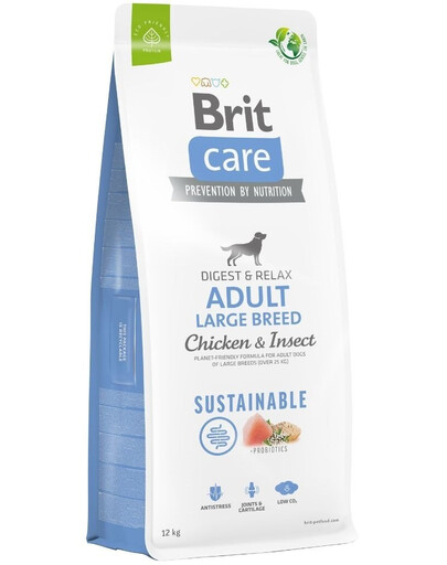 Levně BRIT Care Dog Sustainable Adult Large Breed Chicken & Insect 12kg +2 kg ZDARMA