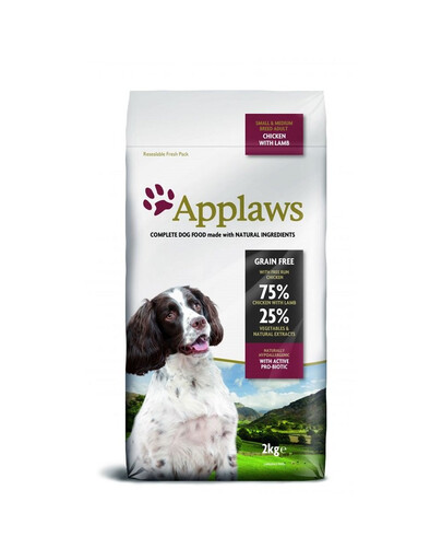 APPLAWS Dog Adult Small & Medium Breed Chicken & Lamb 2kg - granule pro psy