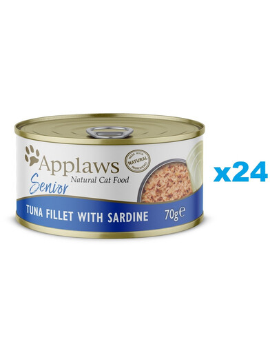 APPLAWS Cat Senior Jelly Tuňák a sardinky v želé 6x70 g
