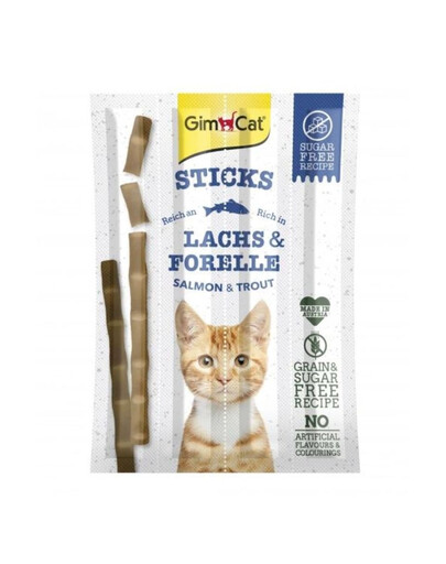 GIMCAT Sticks Salmon&Trout 4 ks. tyčinky s lososem a pstruhem