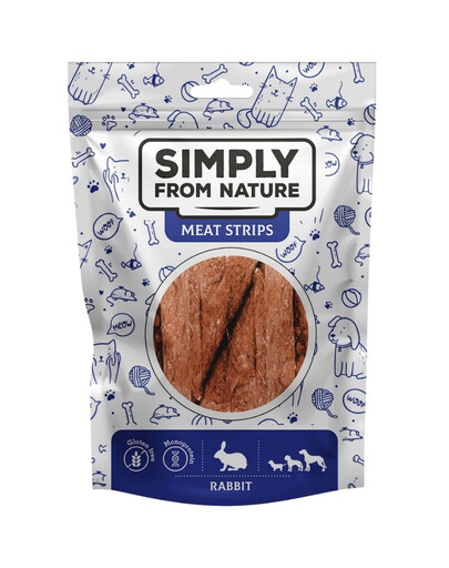 SIMPLY FROM NATURE Meat Strips Králičí stripsy pro psy 80 g