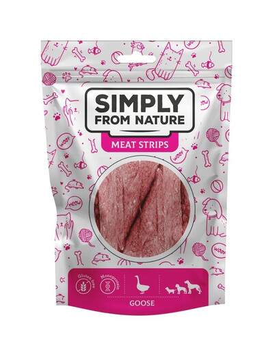 SIMPLY FROM NATURE Meat Strips Husí stripsy pro psy 80 g