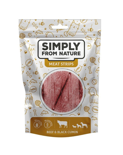 SIMPLY FROM NATURE Meat Strips Hovězí s černuchou pro psy 80 g