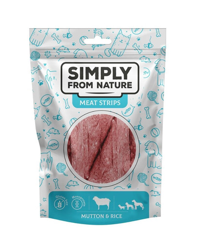 SIMPLY FROM NATURE Meat Strips Skopové  s rýží pro psy 80 g