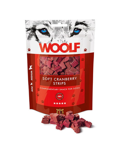WOOLF Soft Cranberry Strips 100g