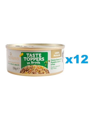 APPLAWS Taste Toppers Kuřecí prsa, dýně a hrášek ve vývaru 12x156 g