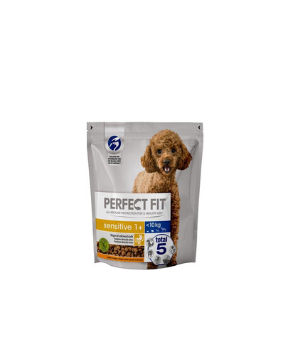 PERFECT FIT Sensitive 1+ Krůtí bohaté 5x825 g - suché krmivo pro dospělé psy malých plemen