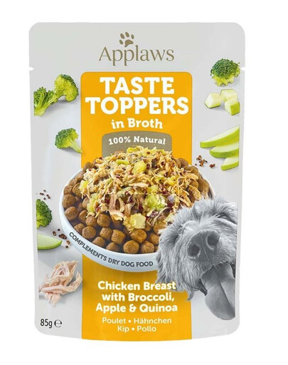 APPLAWS Taste Toppers Kuřecí prsa, brokolice a quinoa ve vývaru 85 g