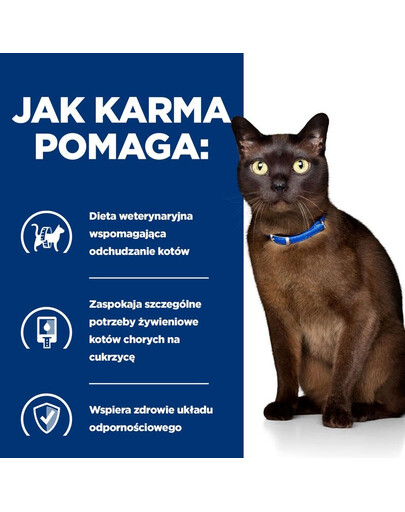 HILL'S PRESCRIPTION DIET Feline m/d diabetes + weight management z kurczakiem 12x85 g w saszetkach