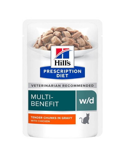 HILL'S PRESCRIPTION DIET Feline w/d Multi-Benefit s kuřecím masem 12x85 g v sáčcích