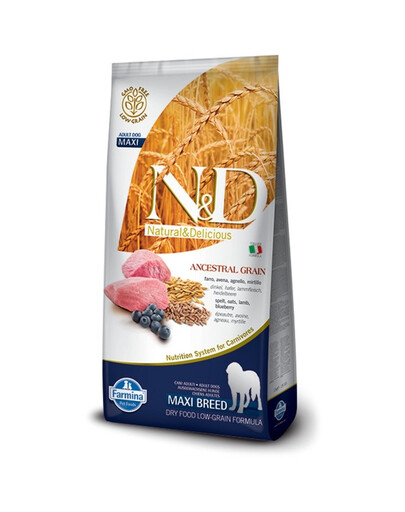 FARMINA N&D low grain lamb & blueberry adult large dog 12 kg