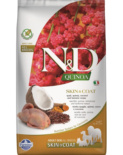 N&D Dog Quinoa Skin & Coat Quail 2,5 kg