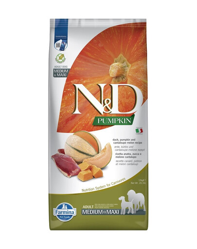 FARMINA N&D Pumpkin Duck & Cantaloupe Adult Medium & Maxi pro střední a velká plemena psů s kachnou a melounem 12 kg
