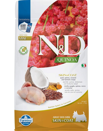 N&D Quinoa Skin&Coat Quail & Coconut 800 g
