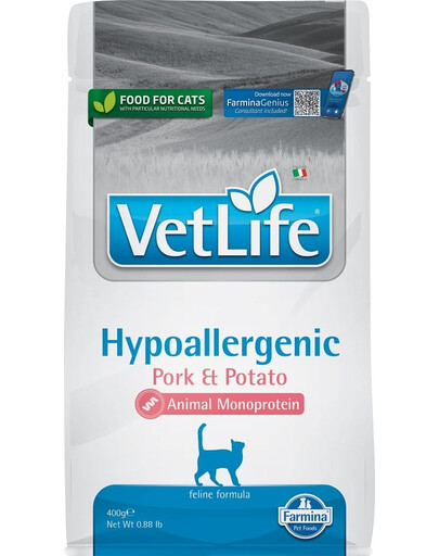 FARMINA Vet Life Natural Cat Hypo Pork & Potato 400g