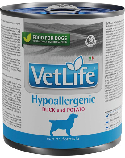 FARMINA VetLife Hypoallergenic Duck & Potato dietní krmivo pro psy 300 g